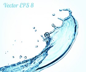 Splash blue water vector background 07