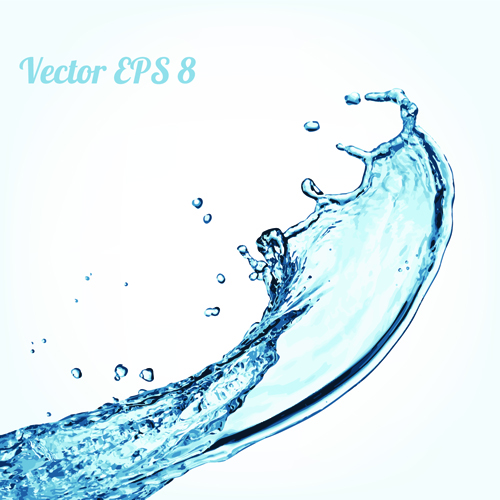 Splash blue water vector background 07