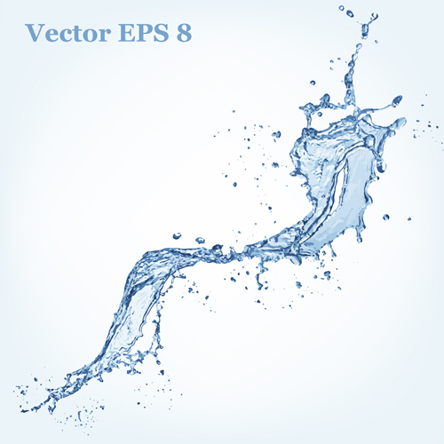Splash blue water vector background 10