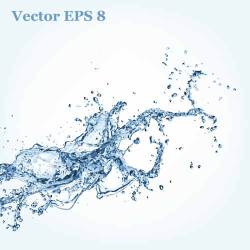 Splash blue water vector background 12