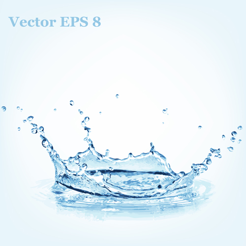 Splash blue water vector background 13