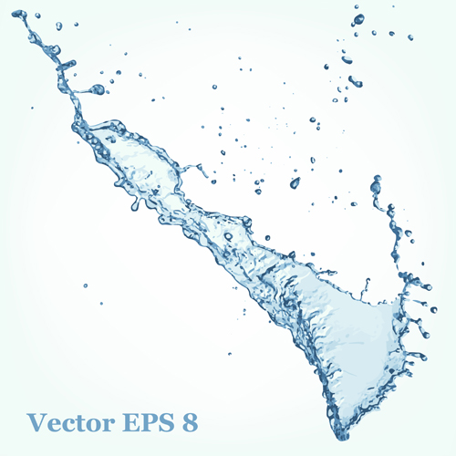 Splash blue water vector background 14