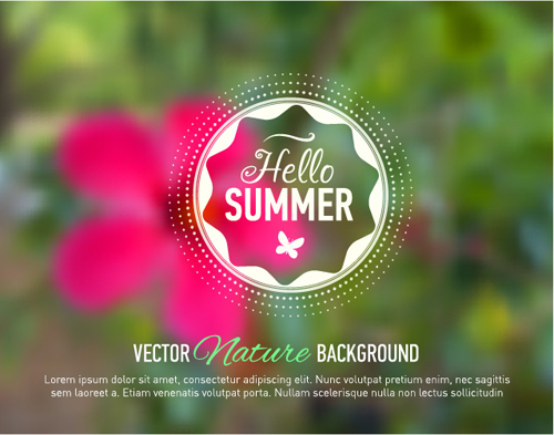 Summer flower with blurred background vector 02