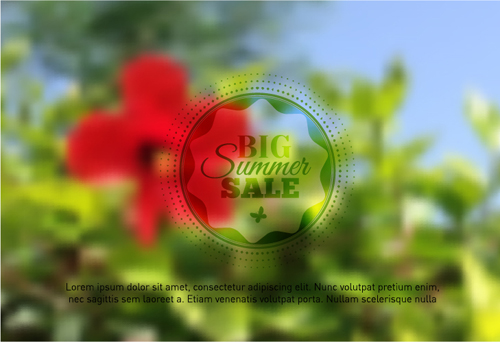 Summer flower with blurred background vector 03