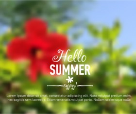 Summer flower with blurred background vector 04