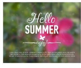 Summer flower with blurred background vector 05