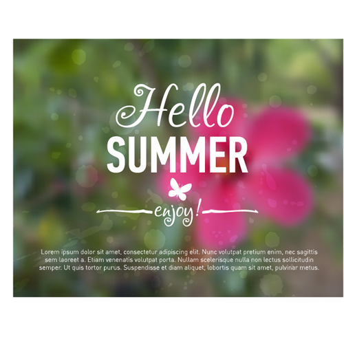 Summer flower with blurred background vector 05