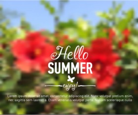 Summer flower with blurred background vector 06
