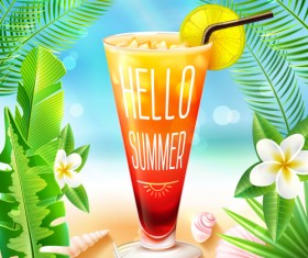 Summer holiday happy beach background vector 04