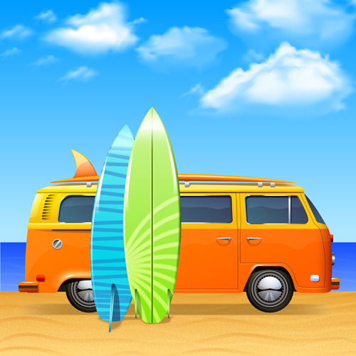 Summer holiday happy beach background vector 05