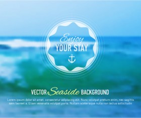 Summer sea blurs background vector material 01