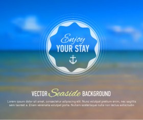 Summer sea blurs background vector material 02