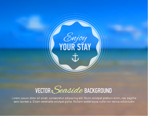 Summer sea blurs background vector material 02