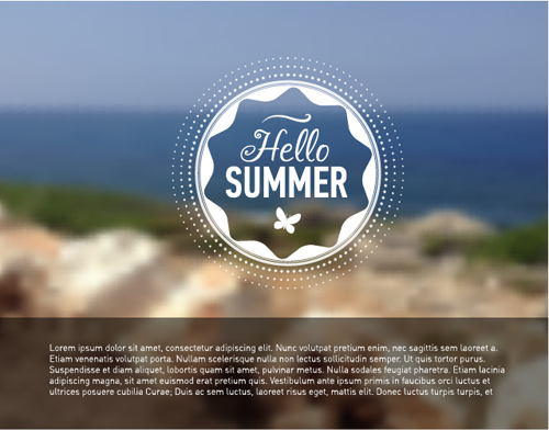 Summer sea blurs background vector material 06