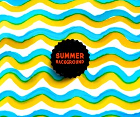 Summer watercolor pattern vector material 01