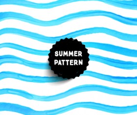 Summer watercolor pattern vector material 04