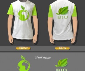 T-shirt front and back creative design vector set 01