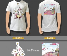 T-shirt front and back creative design vector set 02