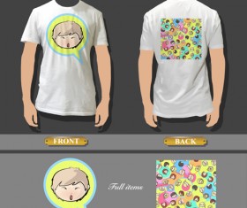 T-shirt front and back creative design vector set 03