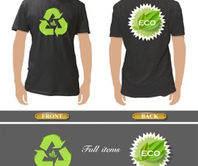 T-shirt front and back creative design vector set 04