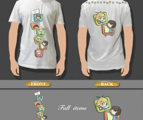T-shirt front and back creative design vector set 05