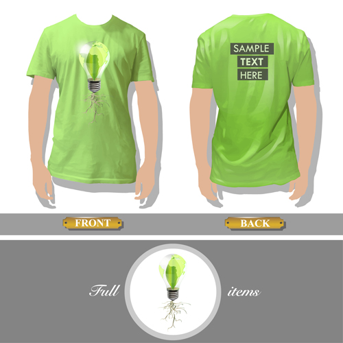T-shirt front and back creative design vector set 06