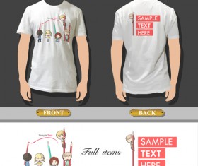 T-shirt front and back creative design vector set 07