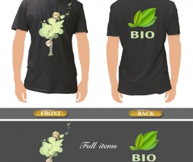 T-shirt front and back creative design vector set 08