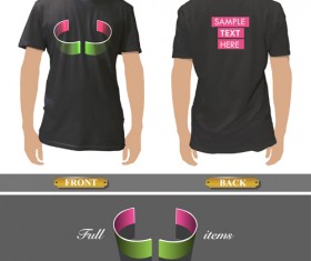 T-shirt front and back creative design vector set 09