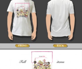 T-shirt front and back creative design vector set 10