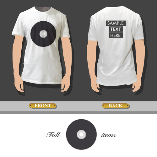 T-shirt front and back creative design vector set 11