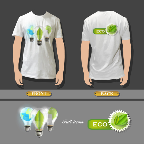 T-shirt front and back creative design vector set 12