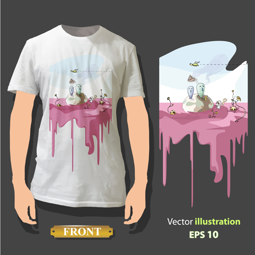 T-shirt front and back creative design vector set 14