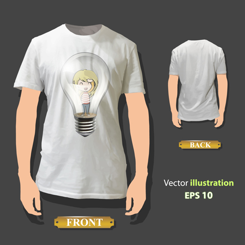 T-shirt front and back creative design vector set 15