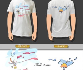 T-shirt front and back creative design vector set 17