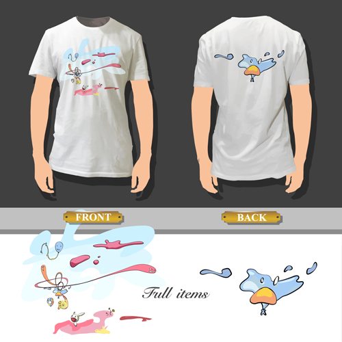 T-shirt front and back creative design vector set 17