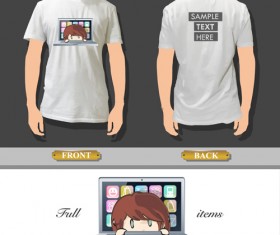T-shirt front and back creative design vector set 19