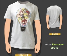 T-shirt front and back creative design vector set 20
