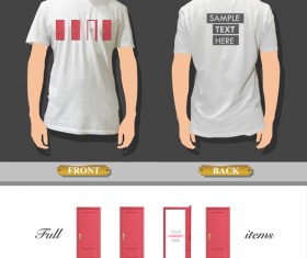 T-shirt front and back creative design vector set 21
