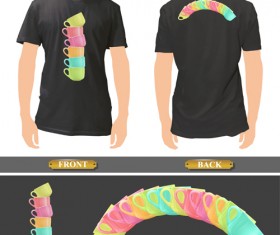 T-shirt front and back creative design vector set 23