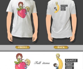 T-shirt front and back creative design vector set 25