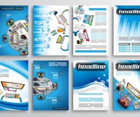 Teamwork business cover brochure vector