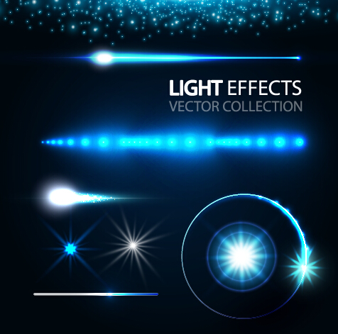 Tech light effects vector design 03