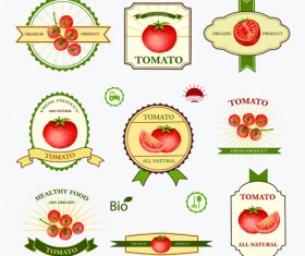 Tomato labels vintage vector material