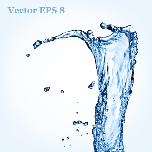 Transparent water splash effect vector background 02