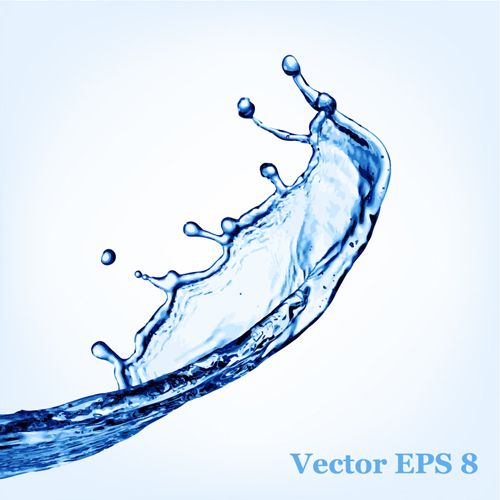Transparent water splash effect vector background 03