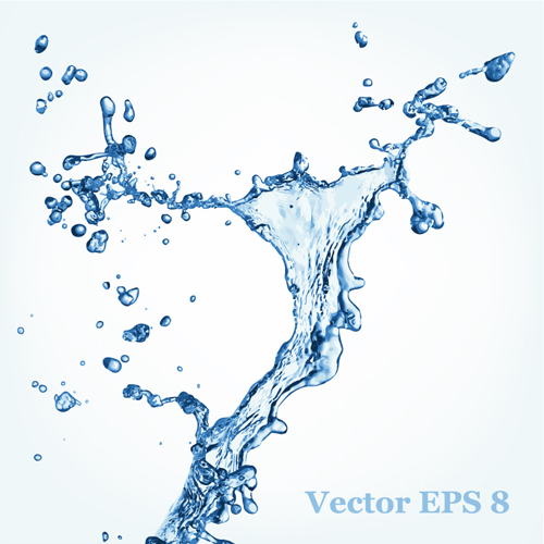 Transparent water splash effect vector background 04