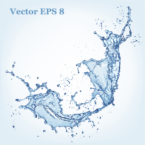 Transparent water splash effect vector background 06