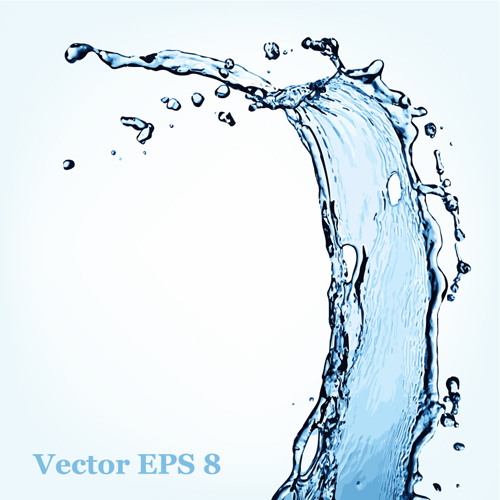 Transparent water splash effect vector background 08