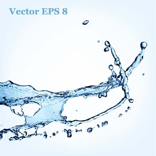 Transparent water splash effect vector background 11